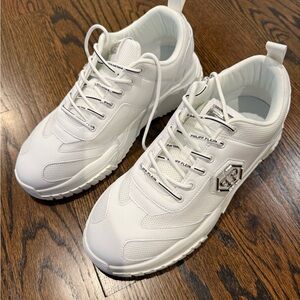 Philipp Plein White Men's Sneakers with Silver Accents